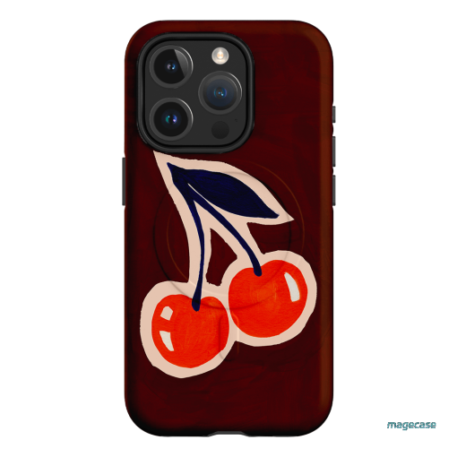 Cherries Printed Phone Cases iPhone 15 Pro / Armoured MagSafe by Studio Bon - The Dairy