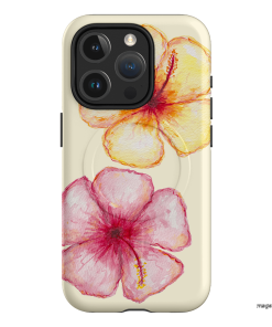 Hibiscus Flower Yellow Printed Phone Cases iPhone 15 Pro / Armoured MagSafe by BG. Studio - The Dairy