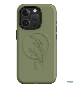 Khaki Wattle Printed Phone Cases iPhone 15 Pro / Armoured MagSafe by Typoflora - The Dairy