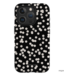 Mini Confetti Noir Printed Phone Cases iPhone 15 Pro / Armoured MagSafe by Veronica Tucker - The Dairy