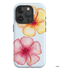 Hibiscus Flower Blue Printed Phone Cases iPhone 15 Pro / Armoured by BG. Studio - The Dairy