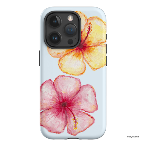 Hibiscus Flower Blue Printed Phone Cases iPhone 15 Pro / Armoured by BG. Studio - The Dairy