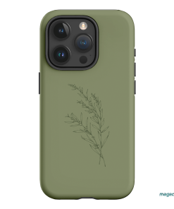 Khaki Wattle Printed Phone Cases iPhone 15 Pro / Armoured by Typoflora - The Dairy
