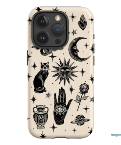 Astro Flash Beige Printed Phone Cases iPhone 15 Pro / Armoured by Veronica Tucker - The Dairy