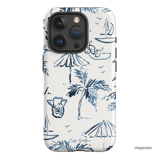 Balmy Blue Printed Phone Cases iPhone 15 Pro / Armoured by Cass Deller - The Dairy
