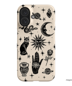 Astro Flash Beige Printed Phone Cases iPhone 16 / Snap by Veronica Tucker - The Dairy