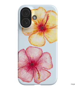Hibiscus Flower Blue Printed Phone Cases iPhone 16 / Snap by BG. Studio - The Dairy