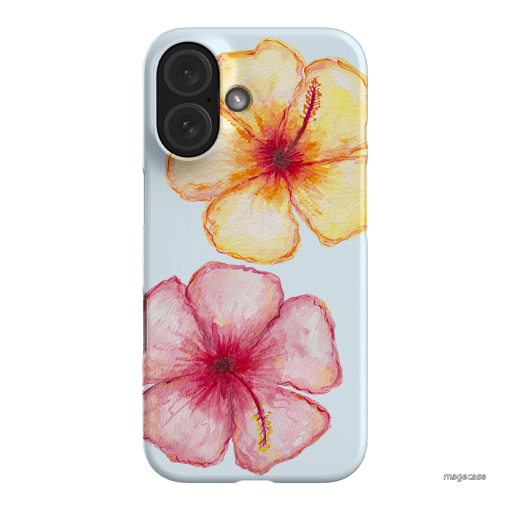 Hibiscus Flower Blue Printed Phone Cases iPhone 16 / Snap by BG. Studio - The Dairy