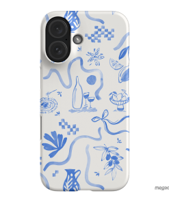 Mediterranean Wave Printed Phone Cases iPhone 16 / Snap by Charlie Taylor - The Dairy