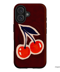 Cherries Printed Phone Cases iPhone 16 / Armoured MagSafe by Studio Bon - The Dairy
