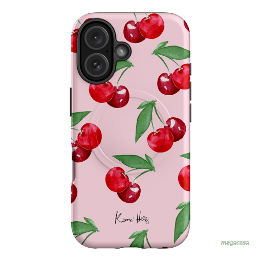 Cherry Rose Printed Phone Cases iPhone 16 / Armoured MagSafe by Kerrie Hess - The Dairy