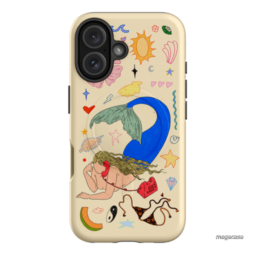 Mermaid Salad Cream Printed Phone Cases iPhone 16 / Armoured MagSafe by Easty Beasty - The Dairy