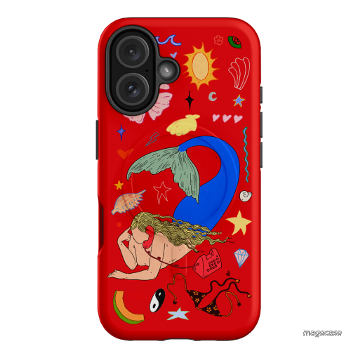 Mermaid Salad Scarlet Printed Phone Cases iPhone 16 / Armoured MagSafe by Easty Beasty - The Dairy