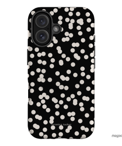 Mini Confetti Noir Printed Phone Cases iPhone 16 / Armoured MagSafe by Veronica Tucker - The Dairy