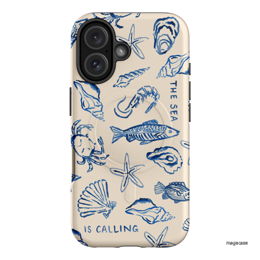 Sea Call Printed Phone Cases iPhone 16 / Armoured MagSafe by Cass Deller - The Dairy