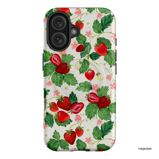 Strawberry Patch Printed Phone Cases iPhone 16 / Armoured MagSafe by Ellie Mae - The Dairy