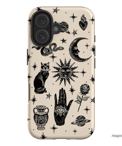 Astro Flash Beige Printed Phone Cases iPhone 16 / Armoured by Veronica Tucker - The Dairy