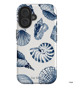 Blue Shells Printed Phone Cases iPhone 16 / Armoured by Cass Deller - The Dairy