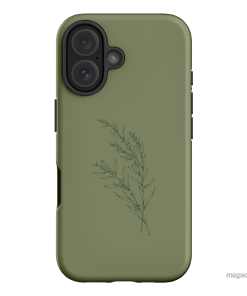 Khaki Wattle Printed Phone Cases iPhone 16 / Armoured by Typoflora - The Dairy