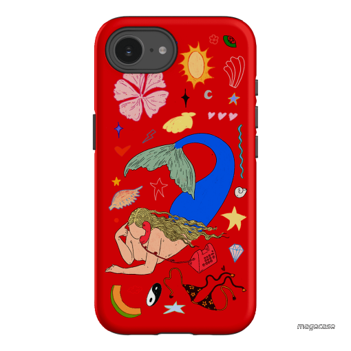Mermaid Salad Scarlet Printed Phone Cases iPhone 16E / Armoured by Easty Beasty - The Dairy