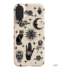 Astro Flash Beige Printed Phone Cases iPhone 16 Plus / Snap by Veronica Tucker - The Dairy