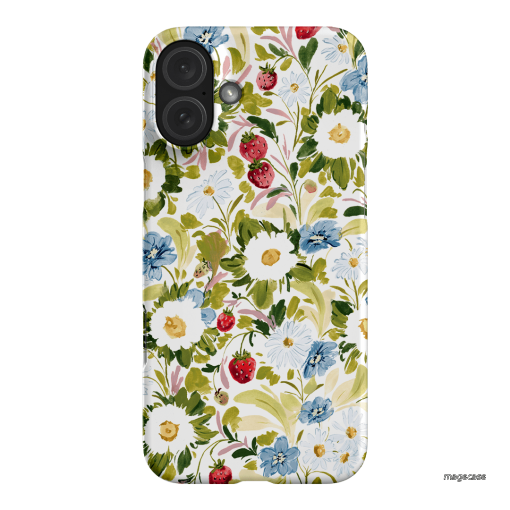 Garden Strawberries Printed Phone Cases iPhone 16 Plus / Snap by Ellie Mae - The Dairy