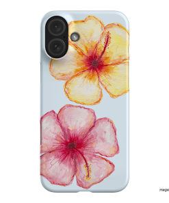 Hibiscus Flower Blue Printed Phone Cases iPhone 16 Plus / Snap by BG. Studio - The Dairy