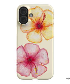 Hibiscus Flower Yellow Printed Phone Cases iPhone 16 Plus / Snap by BG. Studio - The Dairy