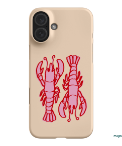 Lobster Love Peach Printed Phone Cases iPhone 16 Plus / Snap by The Dairy - The Dairy
