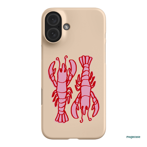Lobster Love Peach Printed Phone Cases iPhone 16 Plus / Snap by The Dairy - The Dairy
