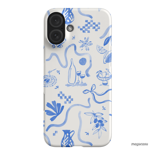 Mediterranean Wave Printed Phone Cases iPhone 16 Plus / Snap by Charlie Taylor - The Dairy