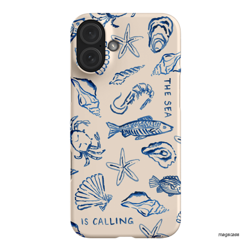 Sea Call Printed Phone Cases iPhone 16 Plus / Snap by Cass Deller - The Dairy