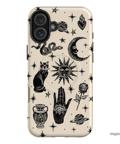 Astro Flash Beige Printed Phone Cases iPhone 16 Plus / Armoured MagSafe by Veronica Tucker - The Dairy