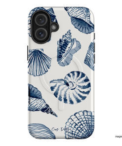 Blue Shells Printed Phone Cases iPhone 16 Plus / Armoured MagSafe by Cass Deller - The Dairy