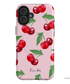 Cherry Rose Printed Phone Cases iPhone 16 Plus / Armoured MagSafe by Kerrie Hess - The Dairy