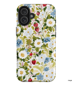 Garden Strawberries Printed Phone Cases iPhone 16 Plus / Armoured MagSafe by Ellie Mae - The Dairy