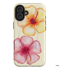 Hibiscus Flower Yellow Printed Phone Cases iPhone 16 Plus / Armoured MagSafe by BG. Studio - The Dairy
