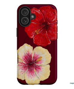 Hibiscus Flower Printed Phone Cases iPhone 16 Plus / Armoured MagSafe by BG. Studio - The Dairy