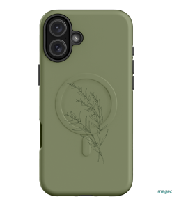 Khaki Wattle Printed Phone Cases iPhone 16 Plus / Armoured MagSafe by Typoflora - The Dairy