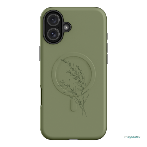 Khaki Wattle Printed Phone Cases iPhone 16 Plus / Armoured MagSafe by Typoflora - The Dairy