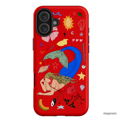 Mermaid Salad Scarlet Printed Phone Cases iPhone 16 Plus / Armoured MagSafe by Easty Beasty - The Dairy