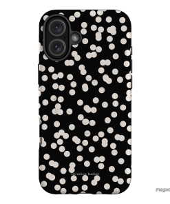 Mini Confetti Noir Printed Phone Cases iPhone 16 Plus / Armoured MagSafe by Veronica Tucker - The Dairy