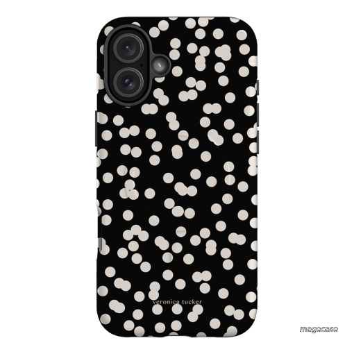 Mini Confetti Noir Printed Phone Cases iPhone 16 Plus / Armoured MagSafe by Veronica Tucker - The Dairy