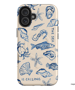 Sea Call Printed Phone Cases iPhone 16 Plus / Armoured MagSafe by Cass Deller - The Dairy