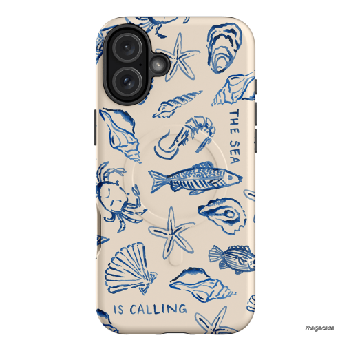 Sea Call Printed Phone Cases iPhone 16 Plus / Armoured MagSafe by Cass Deller - The Dairy