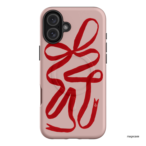 Valentine Ribbon Printed Phone Cases iPhone 16 Plus / Armoured MagSafe by Jasmine Dowling - The Dairy