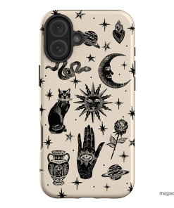 Astro Flash Beige Printed Phone Cases iPhone 16 Plus / Armoured by Veronica Tucker - The Dairy