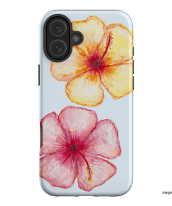 Hibiscus Flower Blue Printed Phone Cases iPhone 16 Plus / Armoured by BG. Studio - The Dairy
