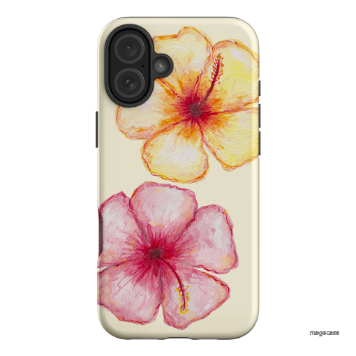 Hibiscus Flower Yellow Printed Phone Cases iPhone 16 Plus / Armoured by BG. Studio - The Dairy