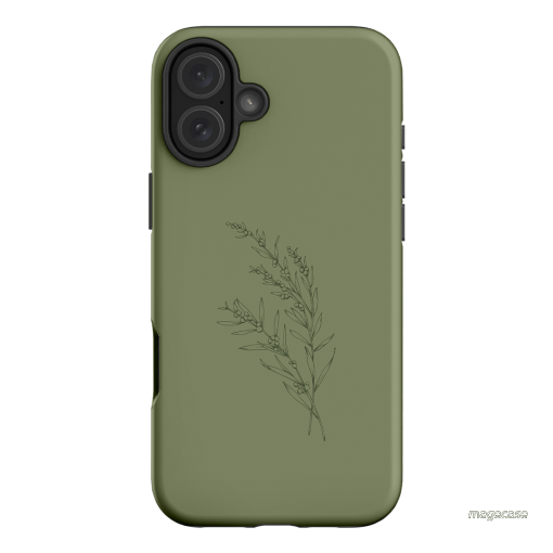 Khaki Wattle Printed Phone Cases iPhone 16 Plus / Armoured by Typoflora - The Dairy